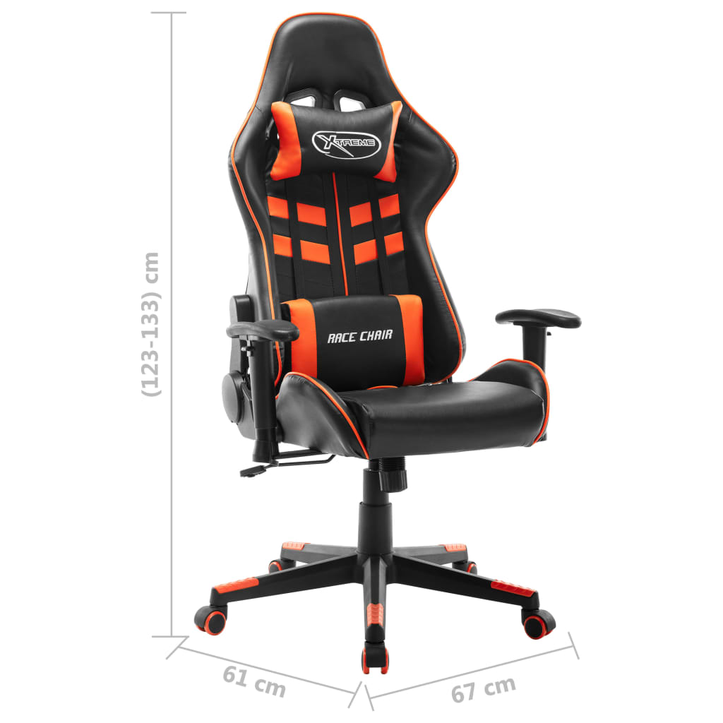 vidaXL Gaming-Stuhl Schwarz und Orange Kunstleder