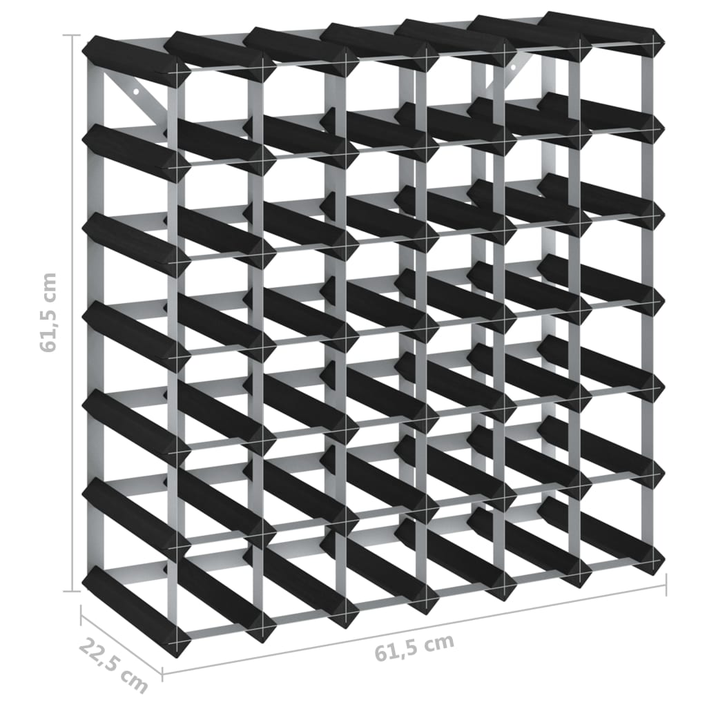 vidaXL Weinregal für 42 Flaschen Schwarz Massivholz Kiefer