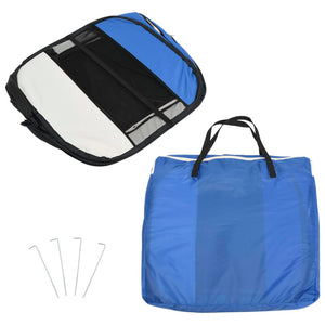 vidaXL Faltbarer Welpenlaufstall mit Tragetasche Blau 145x145x61 cm