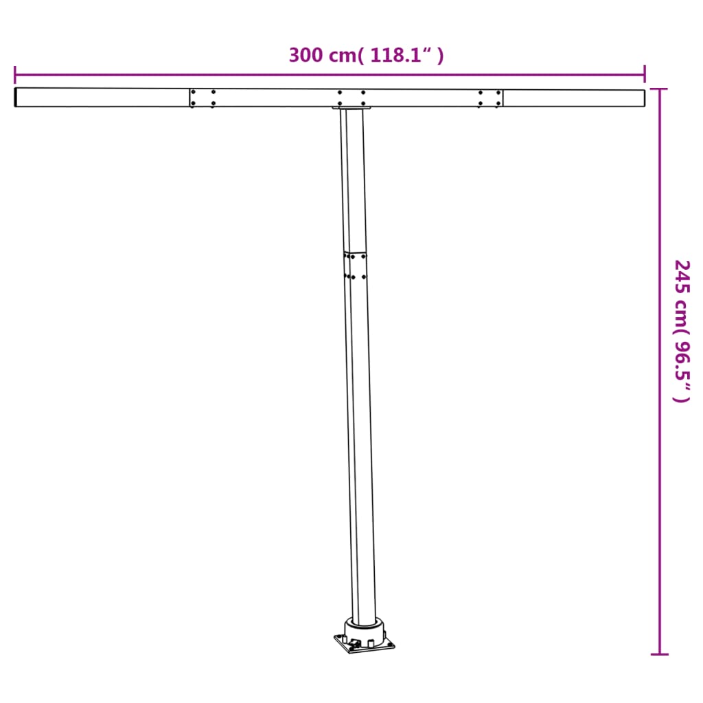 vidaXL Stützen für Markisen Anthrazit 300x245 cm Eisen