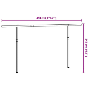 vidaXL Stützen für Markisen Anthrazit 450x245 cm Eisen