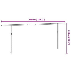 vidaXL Stützen für Markisen Anthrazit 600x245 cm Eisen