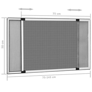 vidaXL Ausziehbarer Insektenschutz für Fenster Weiß (75-143)x50 cm