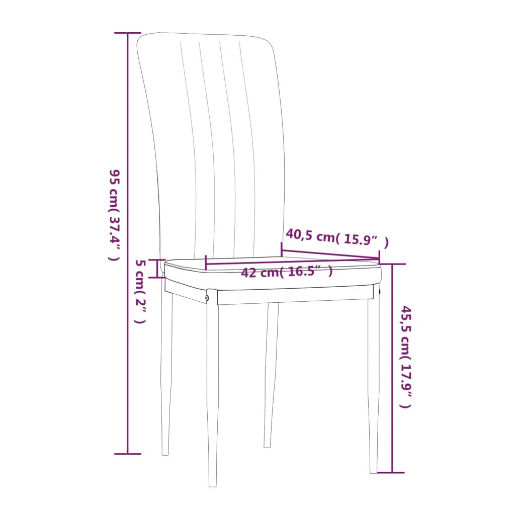 vidaXL Esszimmerstühle 2 Stk. Creme Samt