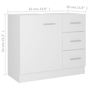 Waschbeckenunterschrank Weiß 63x30x54 cm Holzwerkstoff