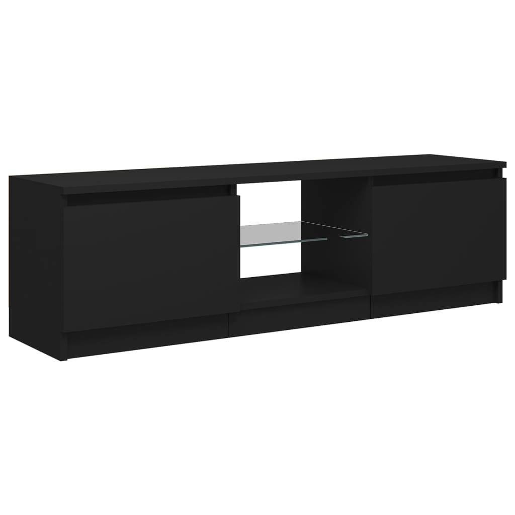 vidaXL TV-Schrank mit LED-Leuchten Schwarz 120x30x35,5 cm