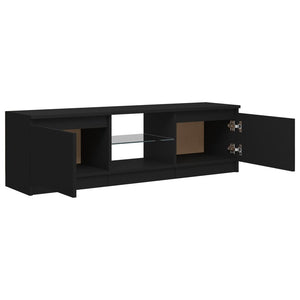 vidaXL TV-Schrank mit LED-Leuchten Schwarz 120x30x35,5 cm