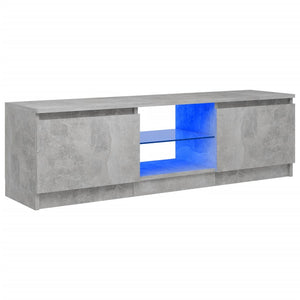 TV-Schrank mit LED-Leuchten Betongrau 120x30x35,5 cm Stilecasa