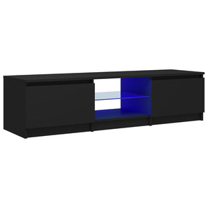 TV-Schrank mit LED-Leuchten Schwarz 140x40x35,5 cm Stilecasa