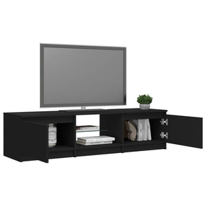 TV-Schrank mit LED-Leuchten Schwarz 140x40x35,5 cm Stilecasa