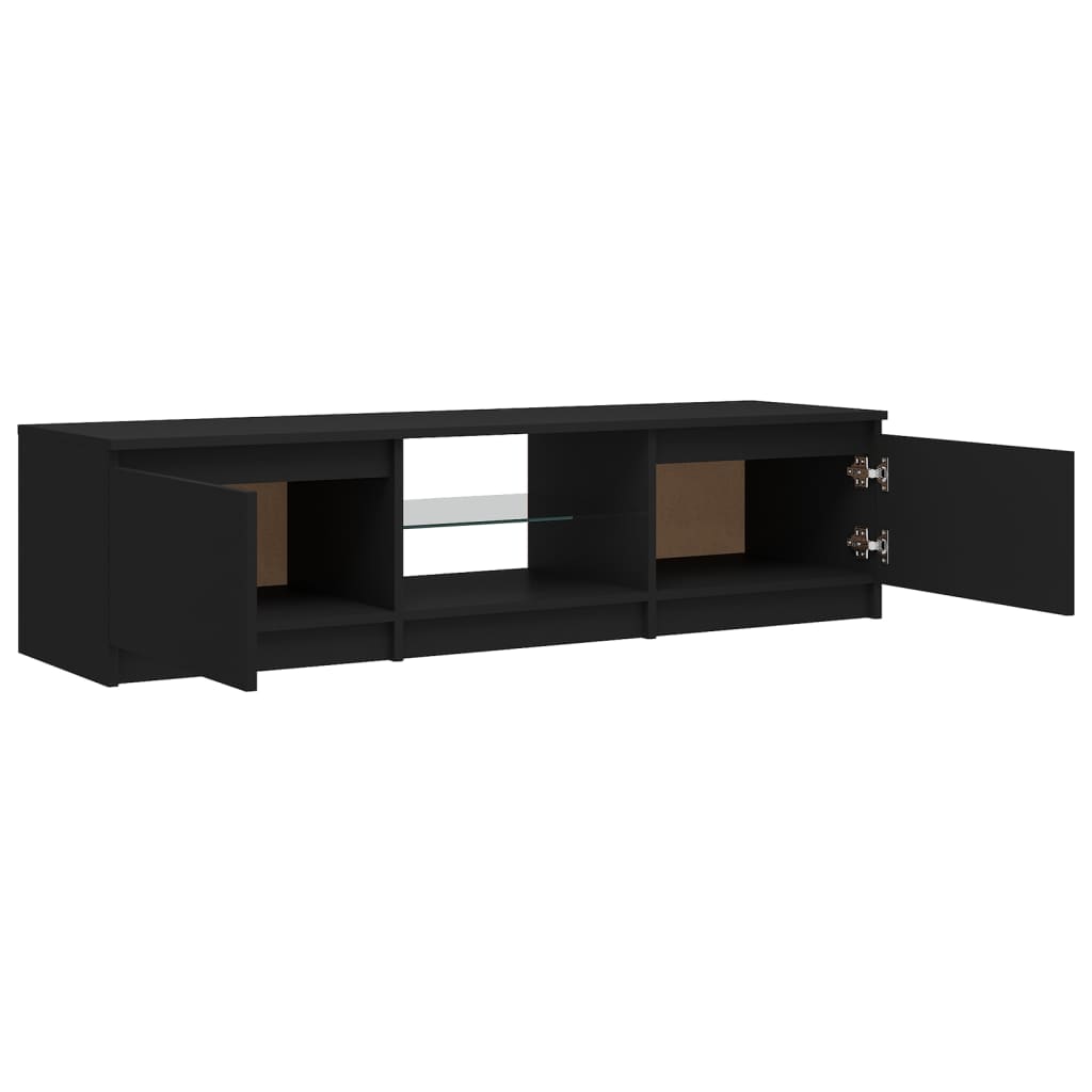 TV-Schrank mit LED-Leuchten Schwarz 140x40x35,5 cm Stilecasa