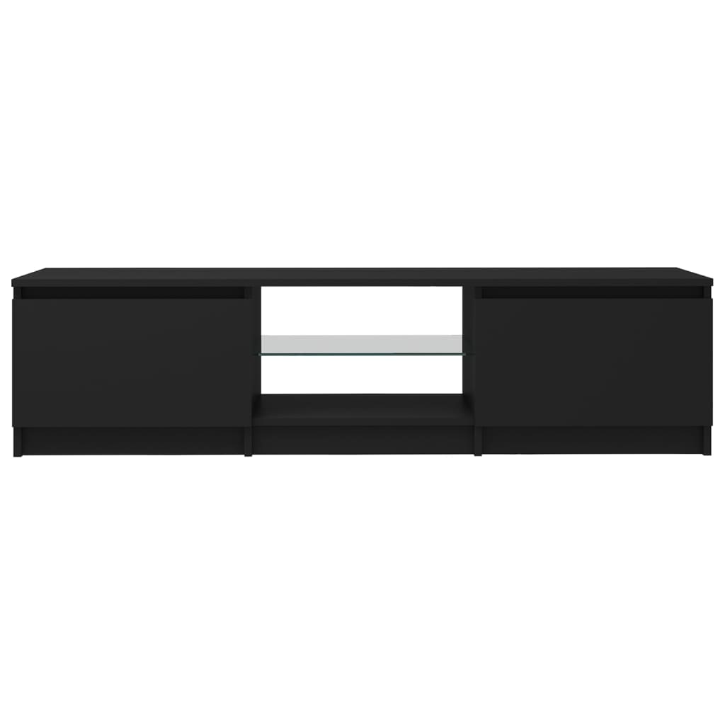 TV-Schrank mit LED-Leuchten Schwarz 140x40x35,5 cm Stilecasa