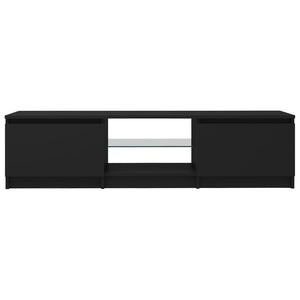 TV-Schrank mit LED-Leuchten Schwarz 140x40x35,5 cm Stilecasa