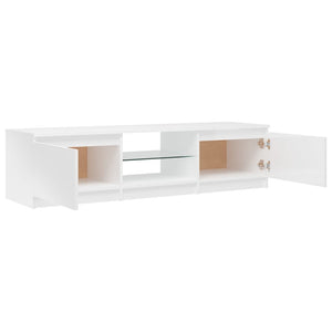 TV-Schrank mit LED-Leuchten Hochglanz-Weiß 140x40x35,5 cm