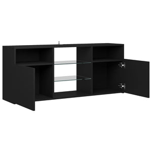 vidaXL TV-Schrank mit LED-Leuchten Schwarz 120x30x50 cm