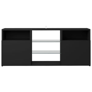 vidaXL TV-Schrank mit LED-Leuchten Schwarz 120x30x50 cm