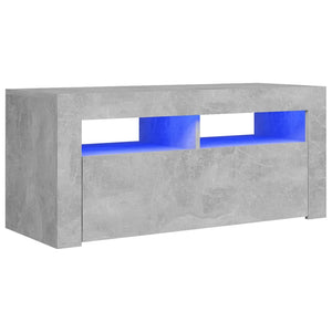 TV-Schrank mit LED-Leuchten Betongrau 90x35x40 cm