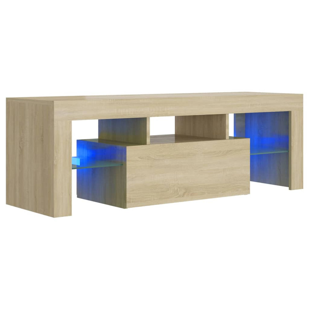 TV-Schrank mit LED-Leuchten Sonoma-Eiche 120x35x40 cm Stilecasa