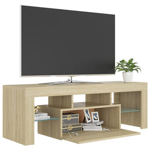 TV-Schrank mit LED-Leuchten Sonoma-Eiche 120x35x40 cm Stilecasa