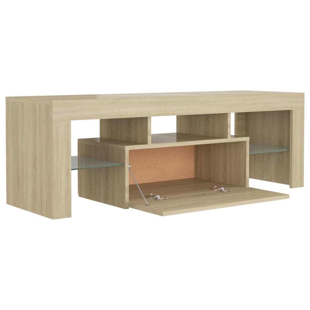 TV-Schrank mit LED-Leuchten Sonoma-Eiche 120x35x40 cm Stilecasa