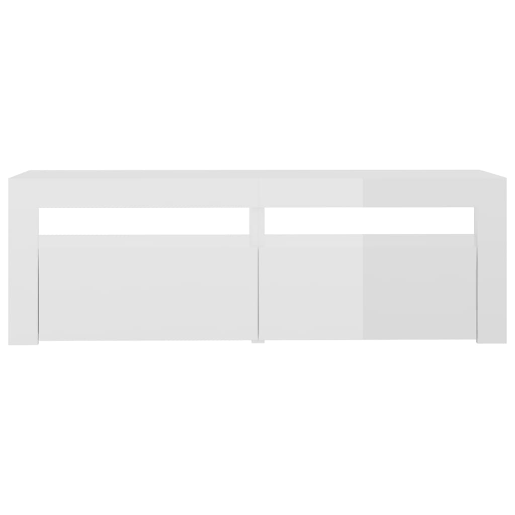 TV-Schrank mit LED-Leuchten Hochglanz-Weiß 120x35x40 cm Stilecasa