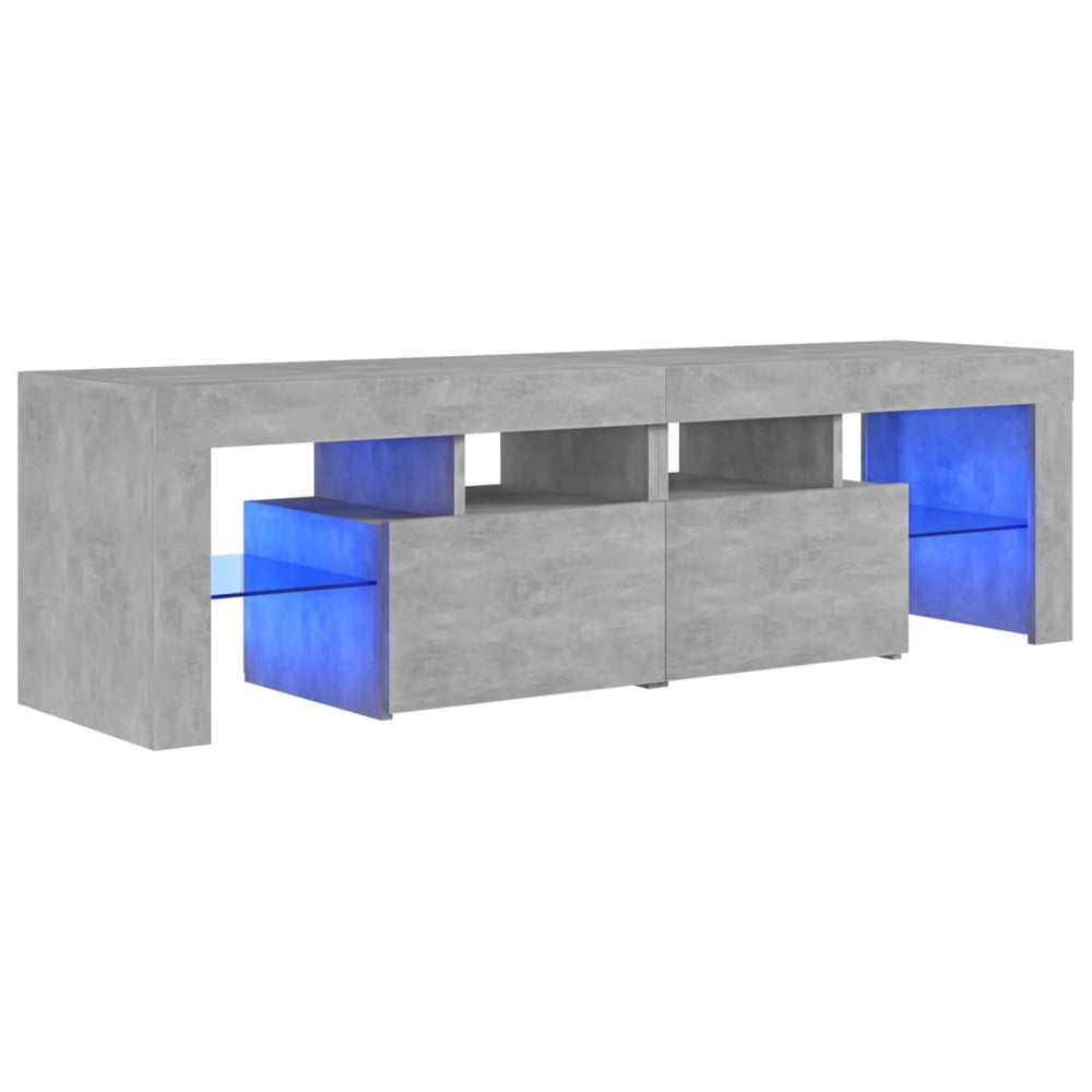 TV-Schrank mit LED-Beleuchtung Betongrau 140x36,5x40 cm Stilecasa