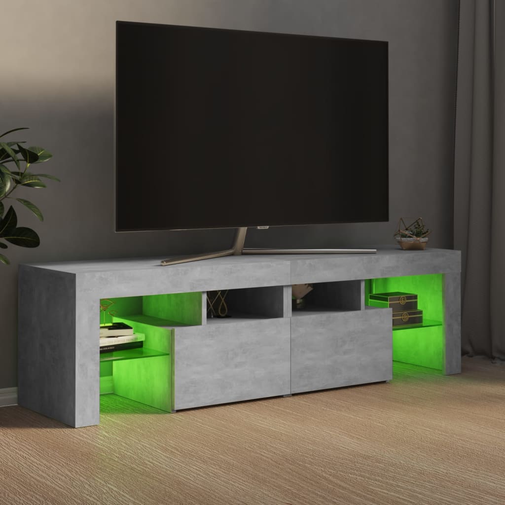 TV-Schrank mit LED-Beleuchtung Betongrau 140x36,5x40 cm Stilecasa