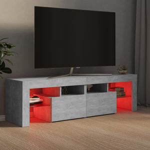 TV-Schrank mit LED-Beleuchtung Betongrau 140x36,5x40 cm Stilecasa