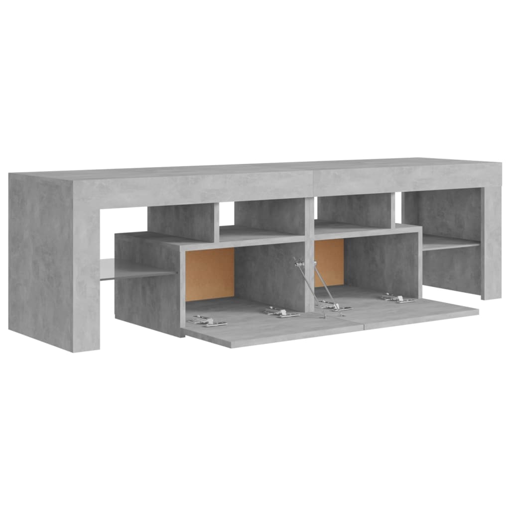 TV-Schrank mit LED-Beleuchtung Betongrau 140x36,5x40 cm Stilecasa