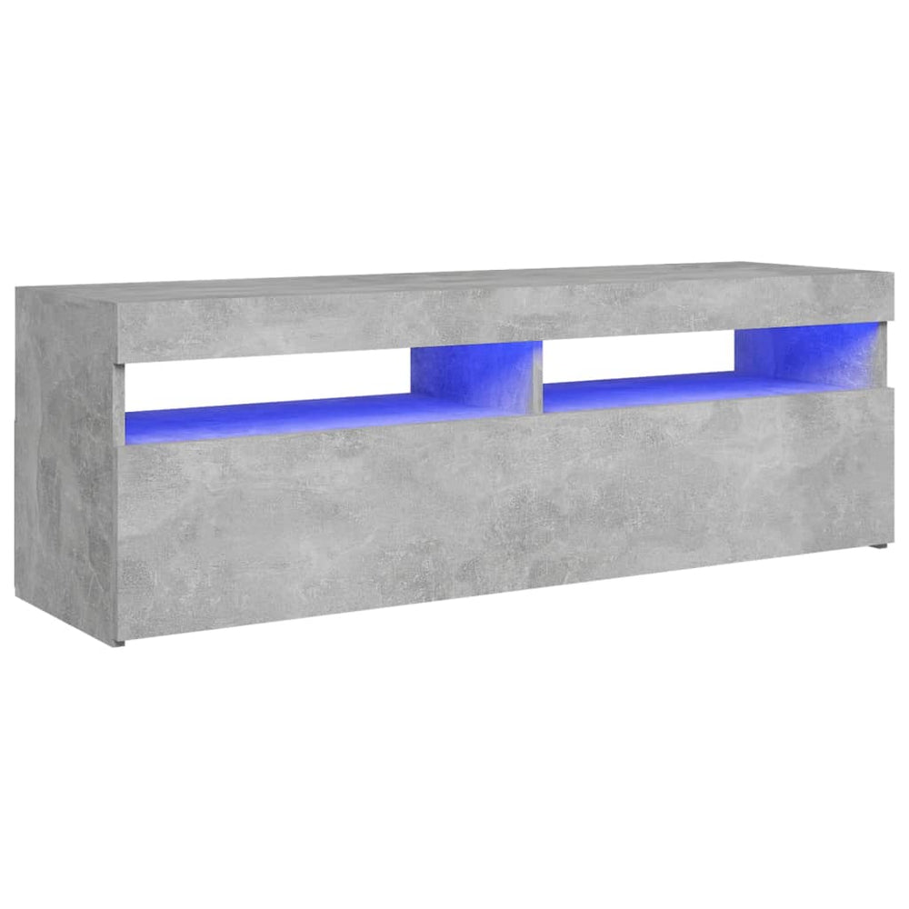 TV-Schrank mit LED-Beleuchtung Betongrau 120x35x40 cm Stilecasa