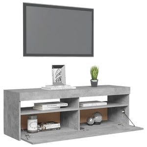 TV-Schrank mit LED-Beleuchtung Betongrau 120x35x40 cm Stilecasa