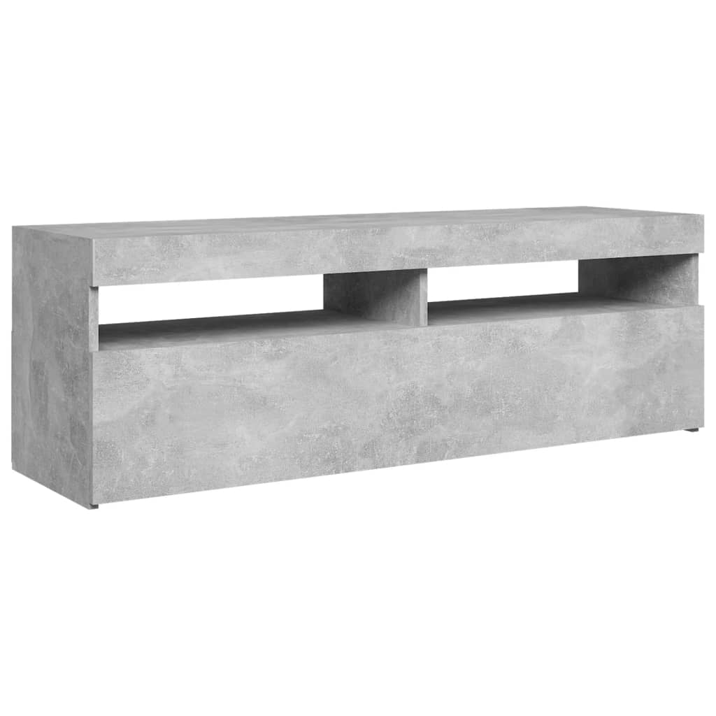 TV-Schrank mit LED-Beleuchtung Betongrau 120x35x40 cm Stilecasa