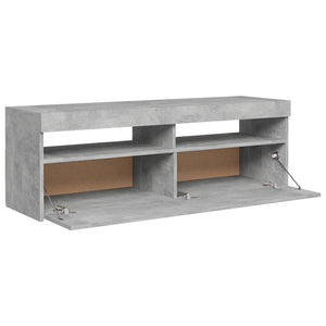 TV-Schrank mit LED-Beleuchtung Betongrau 120x35x40 cm Stilecasa