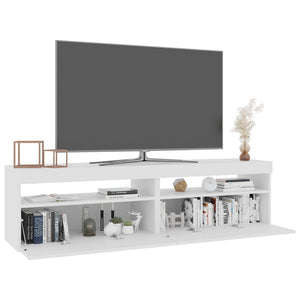 vidaXL TV-Schränke 2 Stk. mit LED-Leuchten Hochglanz-Weiß 75x35x40 cm