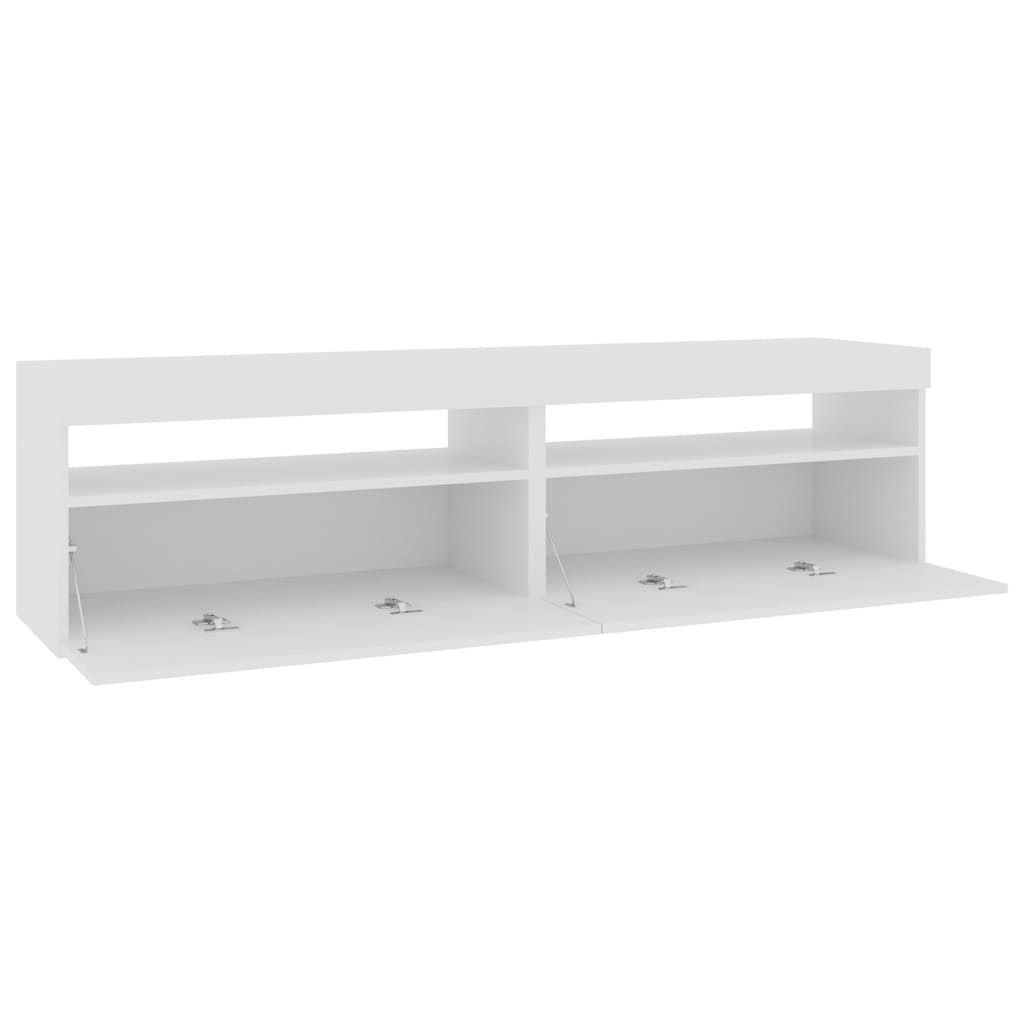 vidaXL TV-Schränke 2 Stk. mit LED-Leuchten Hochglanz-Weiß 75x35x40 cm