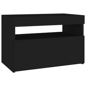 TV-Schränke LED-Leuchten 2 Stk. Schwarz 60x35x40cm Stilecasa