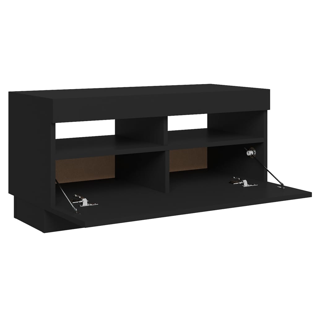 vidaXL TV-Schrank mit LED-Leuchten Schwarz 80x35x40 cm