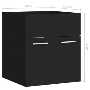 vidaXL Waschbeckenunterschrank Schwarz 41x38,5x46 cm Holzwerkstoff