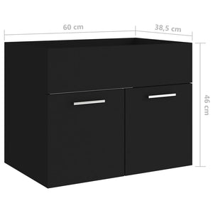 Waschbeckenunterschrank Schwarz 60x38,5x46 cm Holzwerkstoff VIDAXL