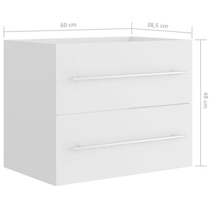 vidaXL Waschbeckenunterschrank Weiß 60x38,5x48 cm Holzwerkstoff