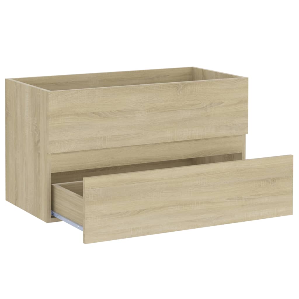 Waschbeckenunterschrank Sonoma-Eiche 80x38,5x45cm Holzwerkstoff Stilecasa