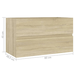 Waschbeckenunterschrank Sonoma-Eiche 80x38,5x45cm Holzwerkstoff Stilecasa