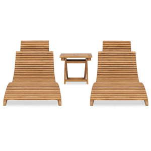 3-tlg. Garten-Lounge-Set Klappbar Massivholz Teak Stilecasa