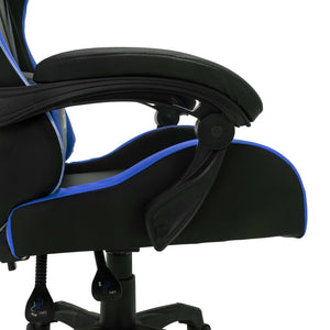 Gaming-Stuhl mit RGB LED-Leuchten Blau und Schwarz Kunstleder Stilecasa