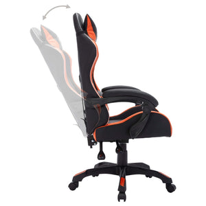 Gaming-Stuhl mit RGB LED-Leuchten Orange und Schwarz Kunstleder