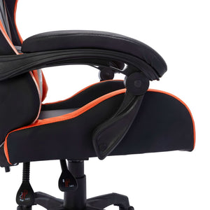 Gaming-Stuhl mit RGB LED-Leuchten Orange und Schwarz Kunstleder