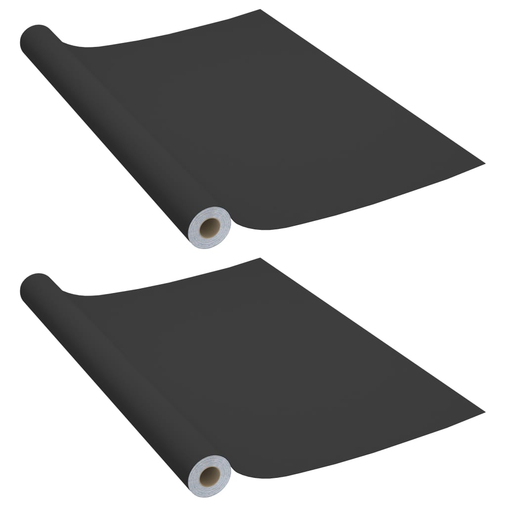 vidaXL Möbelfolien Selbstklebend 2 Stk. Schwarz 500x90 cm PVC