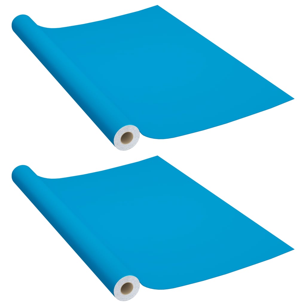 vidaXL Möbelfolien Selbstklebend 2 Stk. Azurblau 500x90 cm PVC