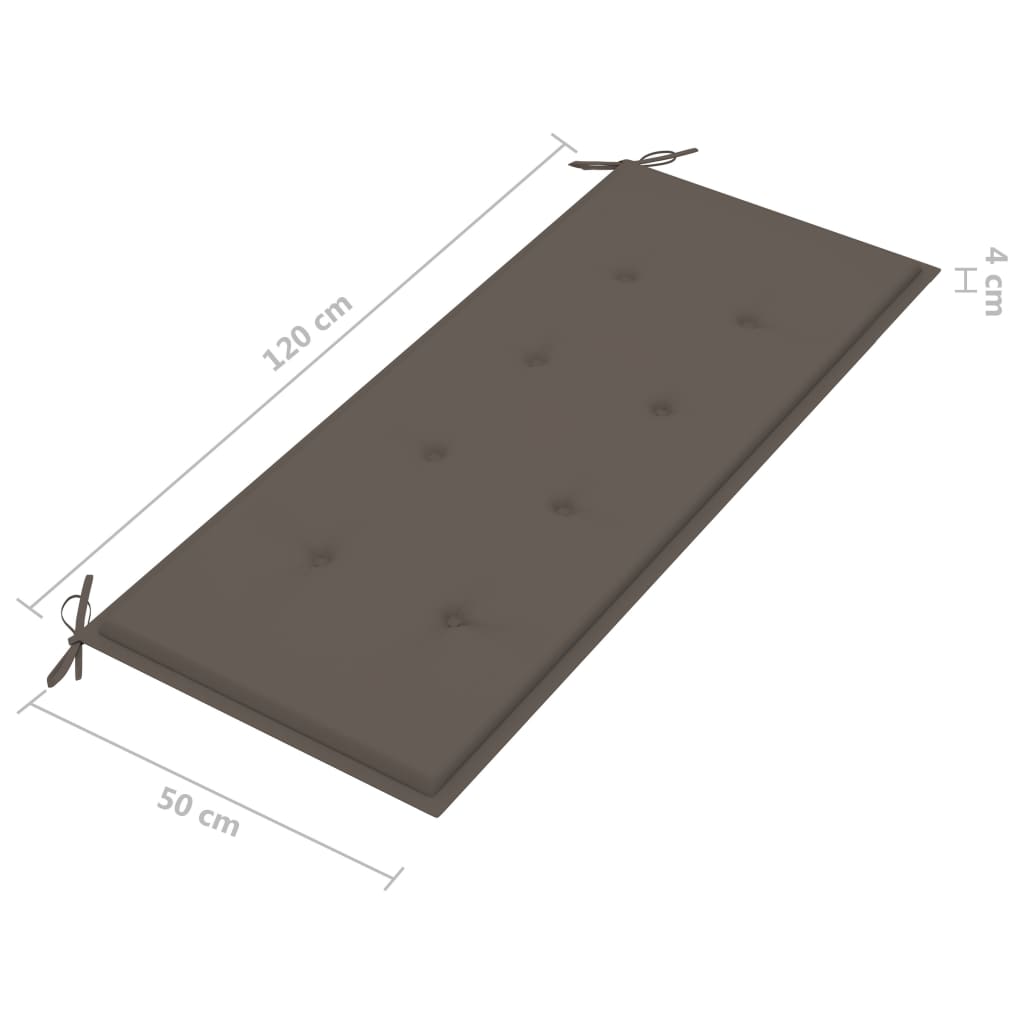 vidaXL 2-Sitzer-Gartenbank mit Auflage 120 cm Massivholz Eukalyptus