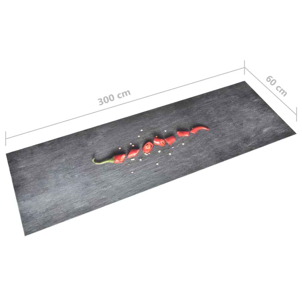 vidaXL Küchenteppich Waschbar Peperoni 60x300 cm